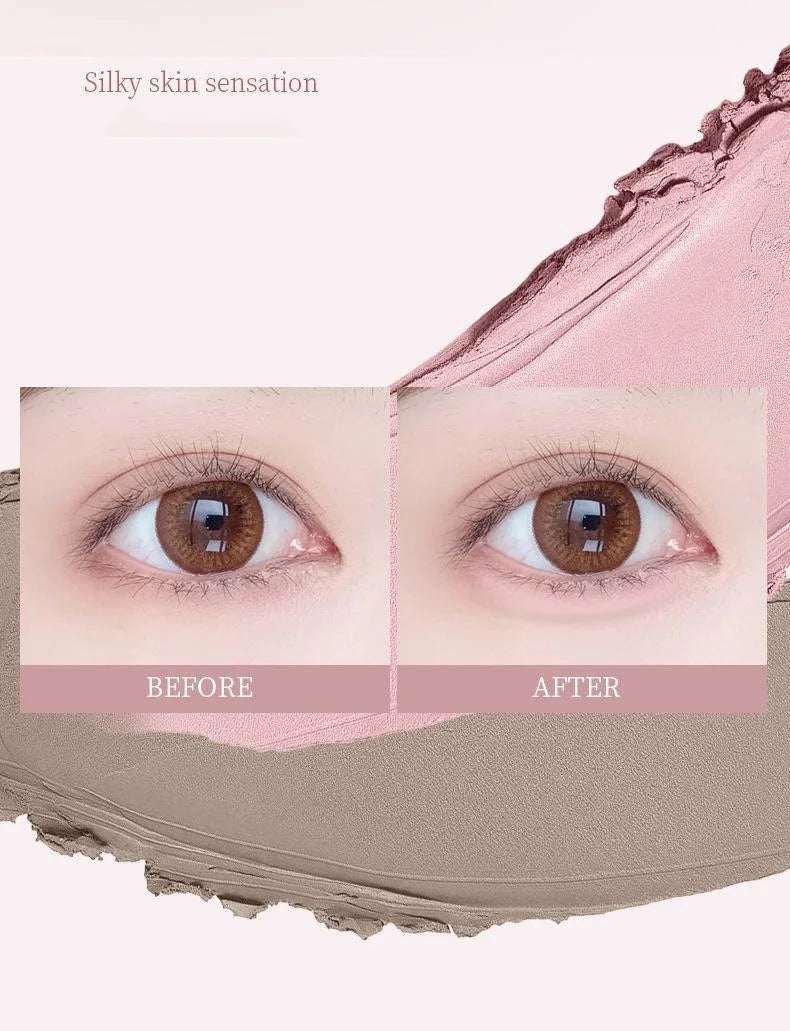 Doppelseitiger Lying Silkworm Stift 2-in-1 Highlighter Nude Unterlidkontur Aegyo-Sal Eyeliner Make-up-Stift mit Detailpinsel