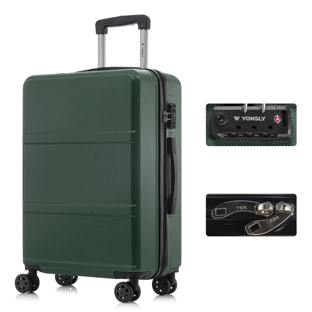 YONSLY Hartschalenkoffer 20/24/28 Zoll mit TSA-Schloss YKK-Reißverschluss 4 leise 360°-Rollen Netzfach Trolley Rollgepäck Handgepäck Koffer für Geschäftsreisen, Urlaube, Familienausflüge und Wochenendtrips