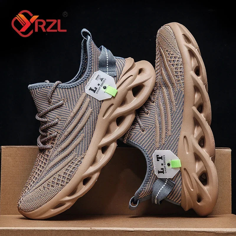 YRZL Herren Sportschuhe Laufen Schwarz Jogging Freizeit Sneaker Outdoor Atmungsaktives Mesh Damen Leichte Stoßdämpfung Schwarz Tennis Zweitbild