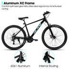 HILAND 26 Zoll Mountainbike aus Aluminiumlegierung für Damen und Herren, 21-Gang-Fahrrad mit mechanischen Scheibenbremsen, Federgabel
