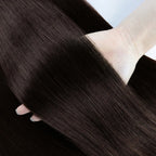Clip-in Echthaar Extensions Glatt 100% Remy Echthaar Clip-in Extensions Unsichtbare Nahtlose Clip-ins Haarverlängerung 8 Stück Natur
