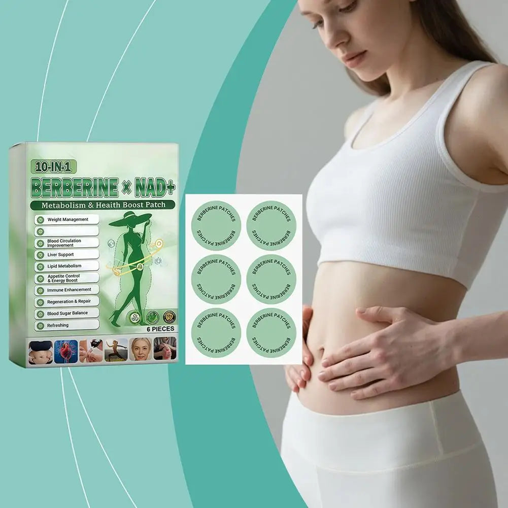 Berberin-Pflaster Nano-Microneedle-Pflaster mit natürlichen Inhaltsstoffen, täglicher Gewichtsmanagement-Körperstraffungsaufkleber für Frauen und Männer