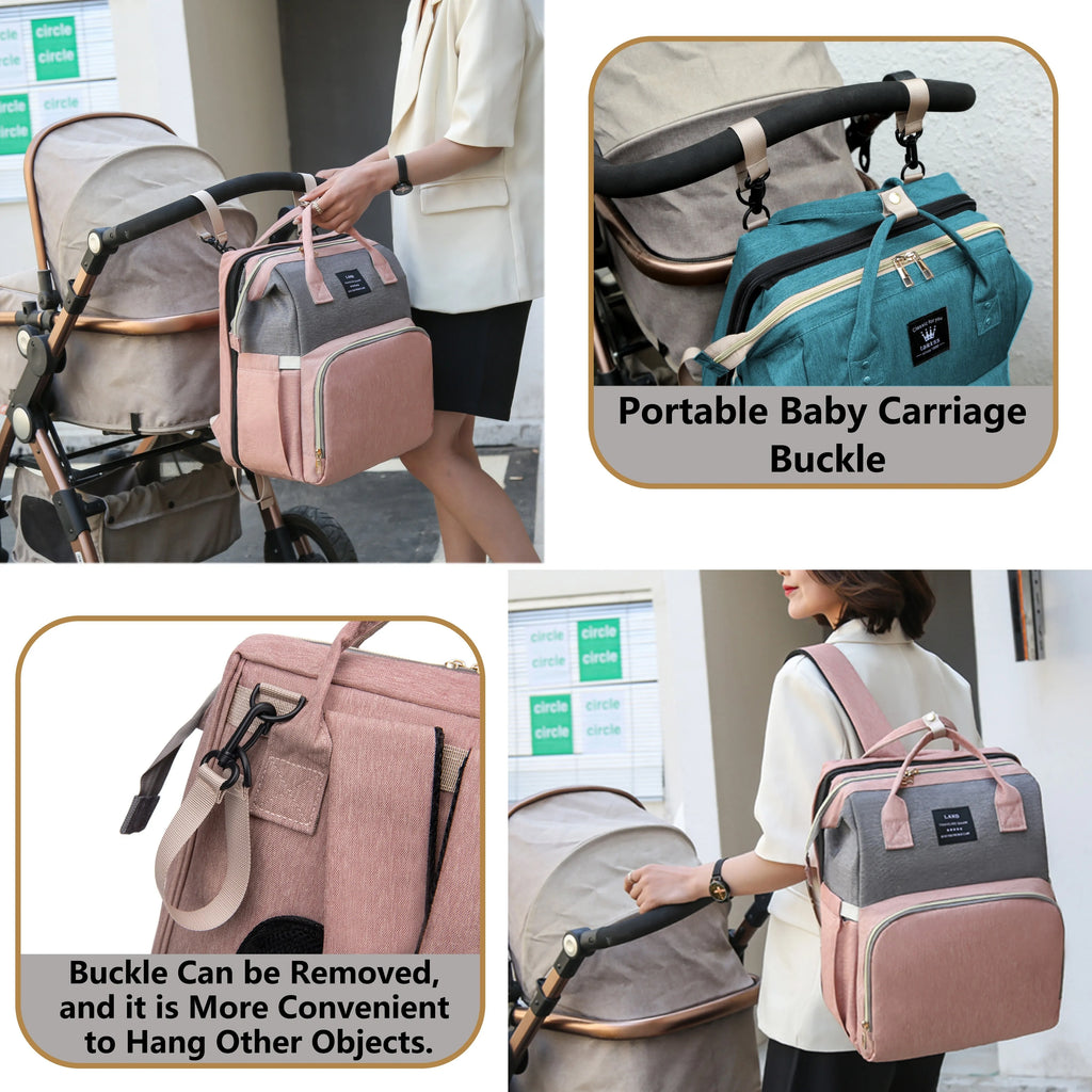 Wickeltasche Leichtgewicht Tragbares Klappbett Großraum-Reise-Maternity-Taschen Baby-Rucksack Weibliche Mama-Ausgehtasche