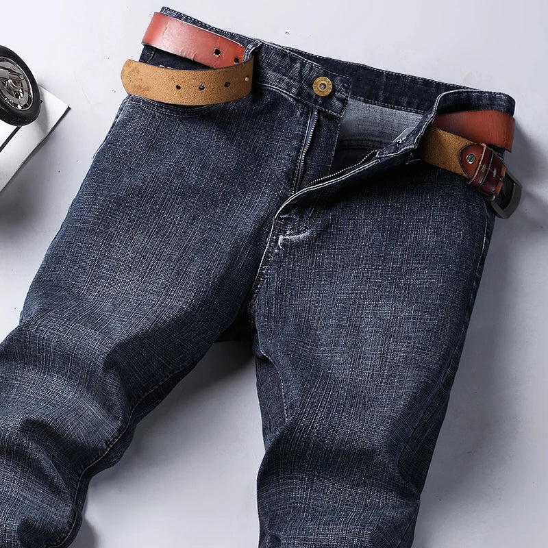 Wthinlee 8 Models Spring Autumn Business Jeans Men Casual Straight Stretch Fashion Classic Work Denim Trousers Brand Clothing