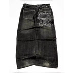 Amerikanische Y2K Street Trend Buchstaben Bestickte Loose Jeans Herren Harajuku Neue Hip Hop Oversized Weite Hose Unisex Mopping Jeans