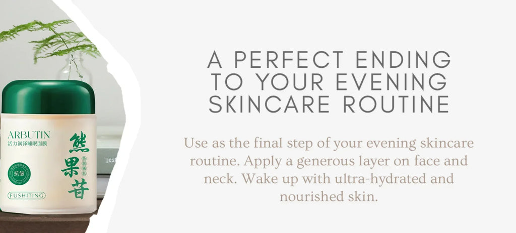 Arbutin Good Night Frozen Film Gesichtspflege Feuchtigkeitsspendende Anti-Aging Gesichtsmasken Waschfreie Schlafmaske