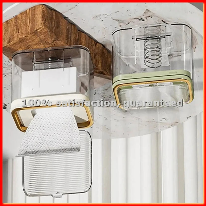 Wandmontierter Feuchttuchhalter Wandmontierter Feuchttuchspender mit Kapazität EasyOpen Federplatte Multifunktional D-ABAM