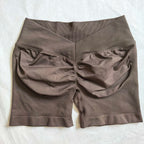 Damen Scrunch Shorts nahtlos V-Rücken Scrunch Booty Shorts Fitness Workout Laufen Yoga Gym Shorts