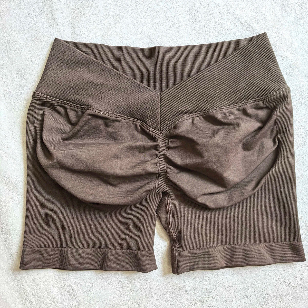 Damen Scrunch Shorts nahtlos V-Rücken Scrunch Booty Shorts Fitness Workout Laufen Yoga Gym Shorts