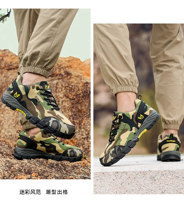Men Casual Shoes Summer Outdoor Sneakers Women Footwear Trainer Camouflage Shoe Anti Slip Wear-Resistant Hiking Footwear