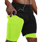 Herren Sportshorts Sportbekleidung Doppellagige Laufshorts 2-in-1 Badehosen Sommer Fitnessstudio Training Jogging Short Pants Herren