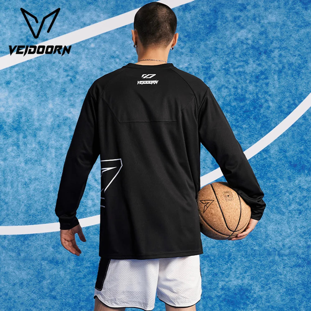 2025 Herren Quick Dry Workout T-Shirt Feuchtigkeitsableitendes Trainings-Top Gym Fitness Langarm Lauf-Basketball-Shirt Sportbekleidung
