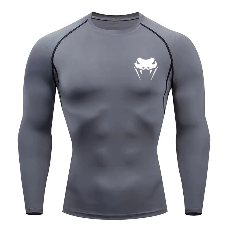 Herren Kompressionsshirt Kurzarm Langarm Schnelltrocknend | Allseason Workout Top für Fitnessstudio Laufen Fitness UV-Schutz