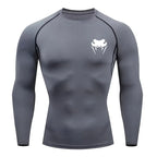 Herren Kompressionsshirt Kurzarm Langarm Schnelltrocknend | Allseason Workout Top für Fitnessstudio Laufen Fitness UV-Schutz