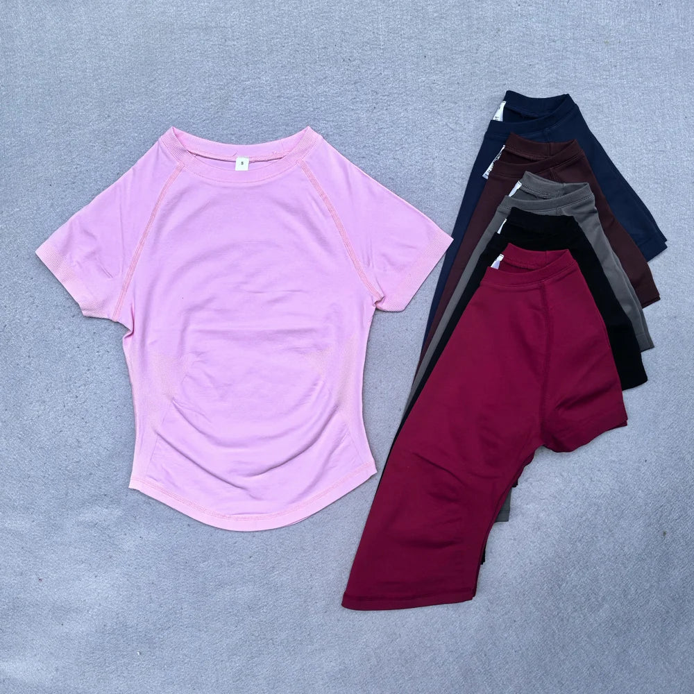 Df Impact Kurzarm-Top Damen Workout-Top Gym Crop Top Leichtes Yoga-Shirt Longline Sport-T-Shirt Fitness Activewear Hauptbild