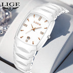 LIGE Fashion Luxury Woman Watch Simple Elegant Stainless Steel Casual Quartz Watches for Women Calendar Ladies Romantic Gift New