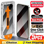 Blickschutzfolie für iPhone 17 Pro Max 16E Air 16 11 14 13 12 Mini 15 X XR XS Staubfreie Installation Anti-Spionage Glasfolie