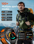 2025Neue GPS Smartwatch für Xiaomi IOS Militärkompass Taschenlampe Smartwatch Herren 10ATM Wasserdicht 100+Sportmodi BT Anruf Uhr