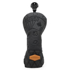 Black Lucky Poker Design Hochwertige Headcovers Bestickung Golfschläger Driver Head Fairwayholz Hybrid Headcovers 3 Holz Headc