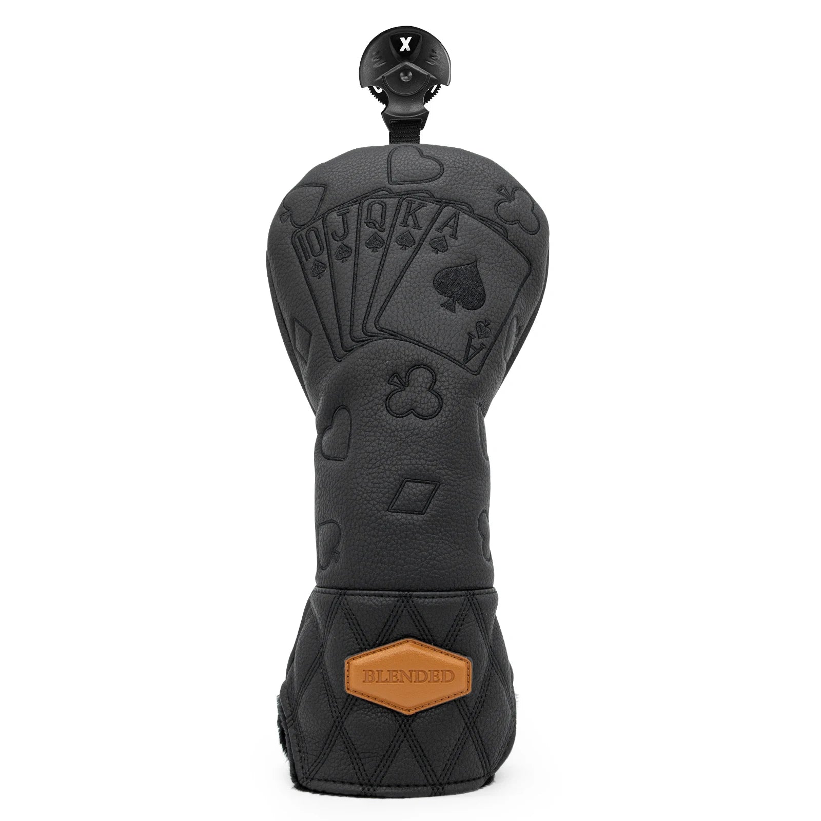 Black Lucky Poker Design Hochwertige Headcovers Bestickung Golfschläger Driver Head Fairwayholz Hybrid Headcovers 3 Holz Headc