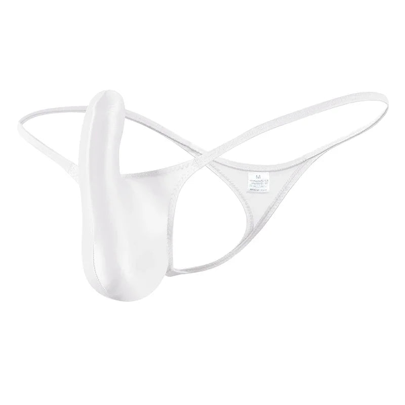 YAULAANG Sexy Herren Glanz Gay Unterwäsche Öliger G-String Tanga Glänzend niedrige Taille Hohe Elastizität Herren Dessous