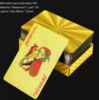 Brandneues 54-teiliges schwarz-goldenes Plastik-Spielkarten-Foliensatz Poker Magic Tool Party Tabletop Spiel