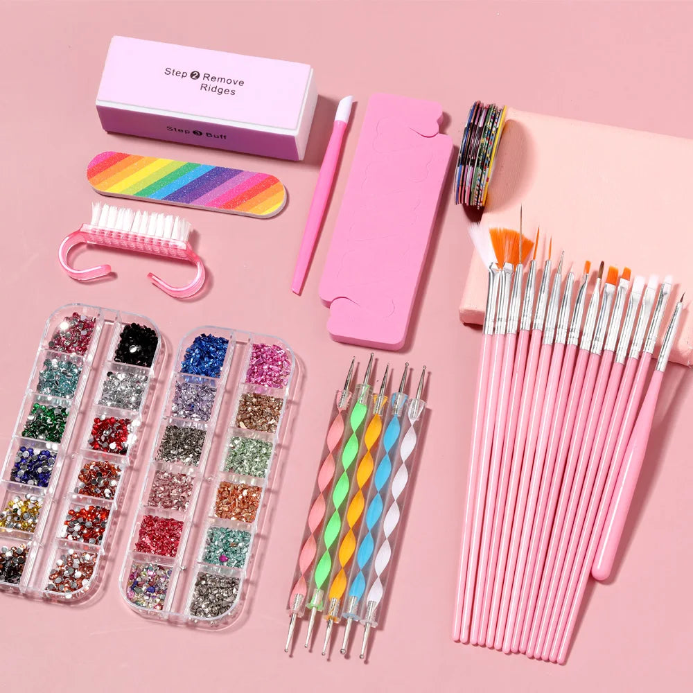Maniküre-Set für Nagelpailletten-Kit Nagelpflege-Zubehörset Nagelkunst-Pinsel Nägel-Zubehör Maniküre-Werkzeuge