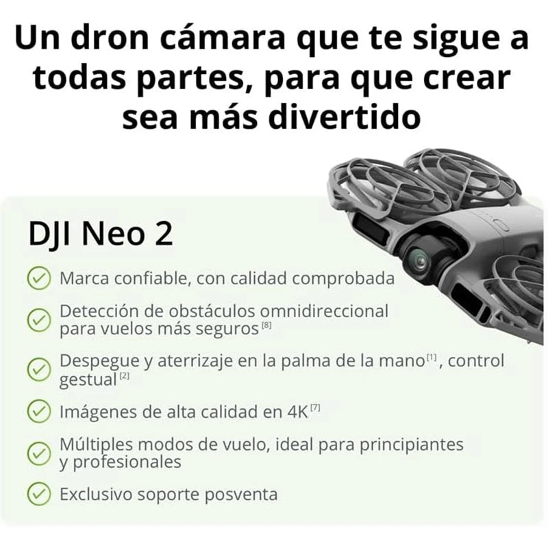 Globale Version DJI Neo 2 Kameradrohnen 4K Hochwertige Bildgebung 1/2-Zoll CMOS-Sensor 4K/60fps Video Und 4K/100fps Zeitlupe Einfach für Anfänger