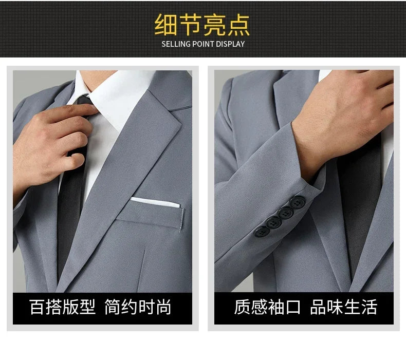 S-8XL Anzug Herrenmode Casual Outdoor (Blazer + Hose) Gentleman Business Hochzeit Slim-fit Formeller Britischer Stil Hochzeitsanzug
