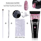 LILYCUTE 15ml Verlängerungsgel-Nagellack-Set Quick Nail Prolong mit Verlängerungsform-Nagelspitzen Acryl-Lösung Maniküre-Werkzeug-Kit