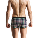 SEOBEAN Klassische Herren Boxershorts kariert 100% Baumwolle Unterwäsche Boxershorts U-konvexer Beutel Pfeil Panties Shorts Herren Schlafunterteile