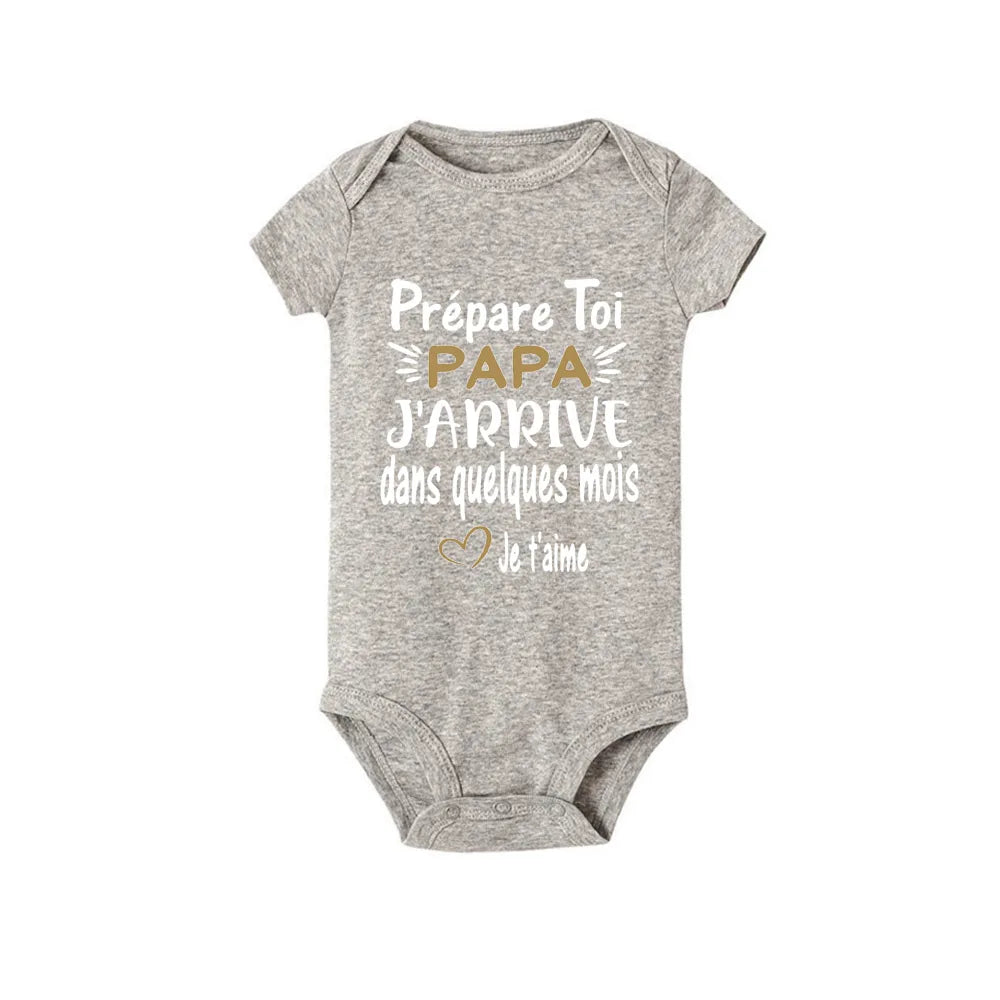 Mach dich bereit, Papa, ich komme in ein paar Monaten – Ankündigung, schwanger, Baby-Bodysuit, Junge, Mädchen, Kleinkind-Strampler, Babyparty-Geschenk