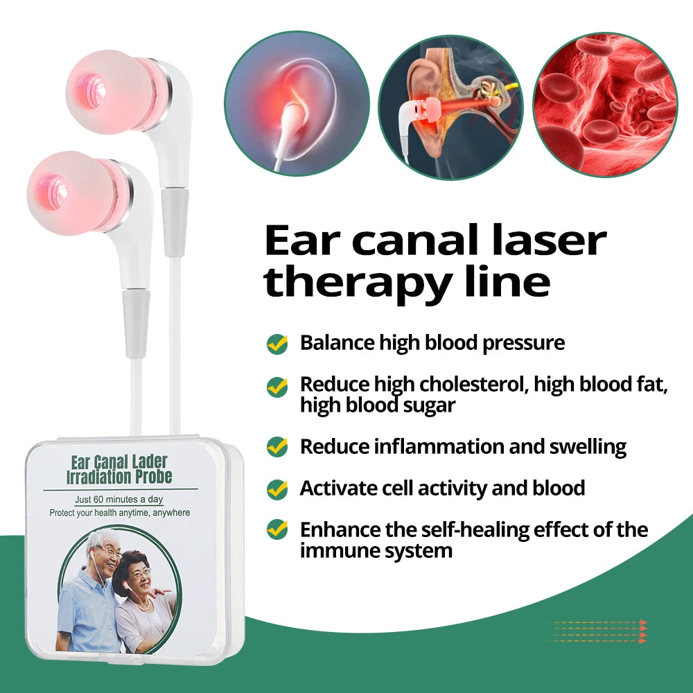 Ear Canal Laser Physical Line 650nm Wavelength Physical Device Balance High Blood Pressure Reduce High Blood Fat