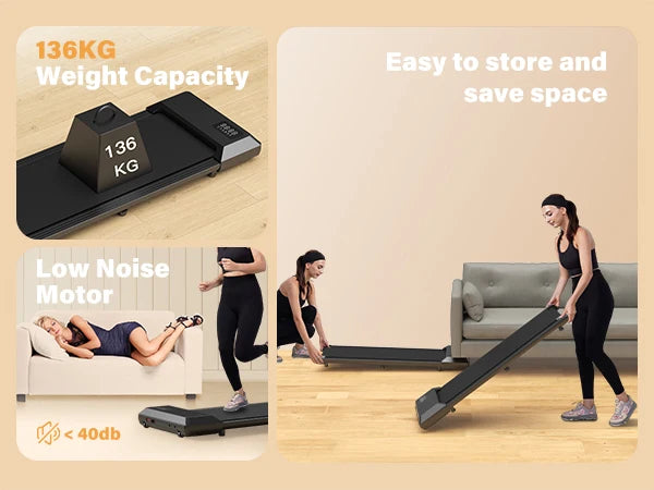 300lbs Laufband für Zuhause 2.5HP Laufbänder Walking Pad LCD Digitalanzeige 2in1 Walking Running Fitnessgerät