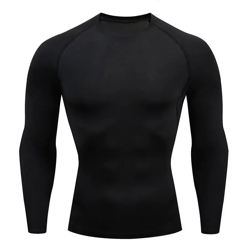 Kompressions-Laufshirt Herren Langarmshirt für Männer Sportbekleidung Schnelltrocknend Fitness T-Shirt Training Workout Muskelshirt
