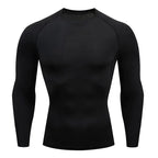 Kompressions-Laufshirt Herren Langarmshirt für Männer Sportbekleidung Schnelltrocknend Fitness T-Shirt Training Workout Muskelshirt