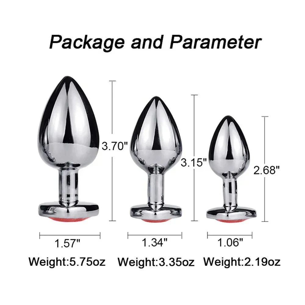 Metall-Analdildo für Frauen, Männer, Paare, Butt Plug, Arsch-Spielzeug, Erwachsenenspiel, Masturbator, Anal S/M/L, Diamant-Sexspielzeug für Erwachsenenprodukte