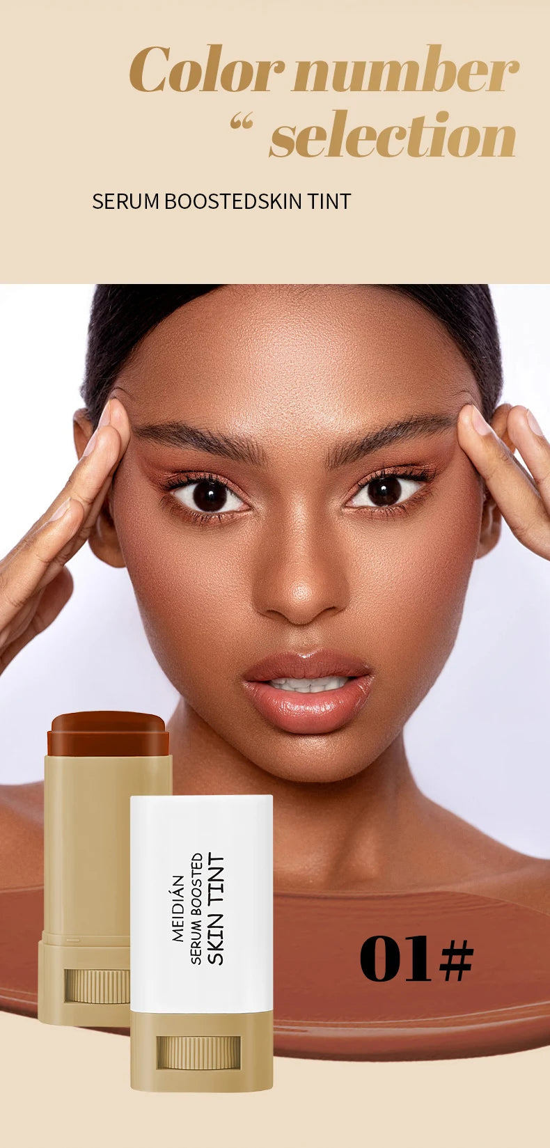 Bronze Foundation Stick Serum-verstärkte Hauttönung Seidige Textur Feuchtigkeitsspendende Deckkraft Concealer Base Ebenmäßiger Hautton Make-up