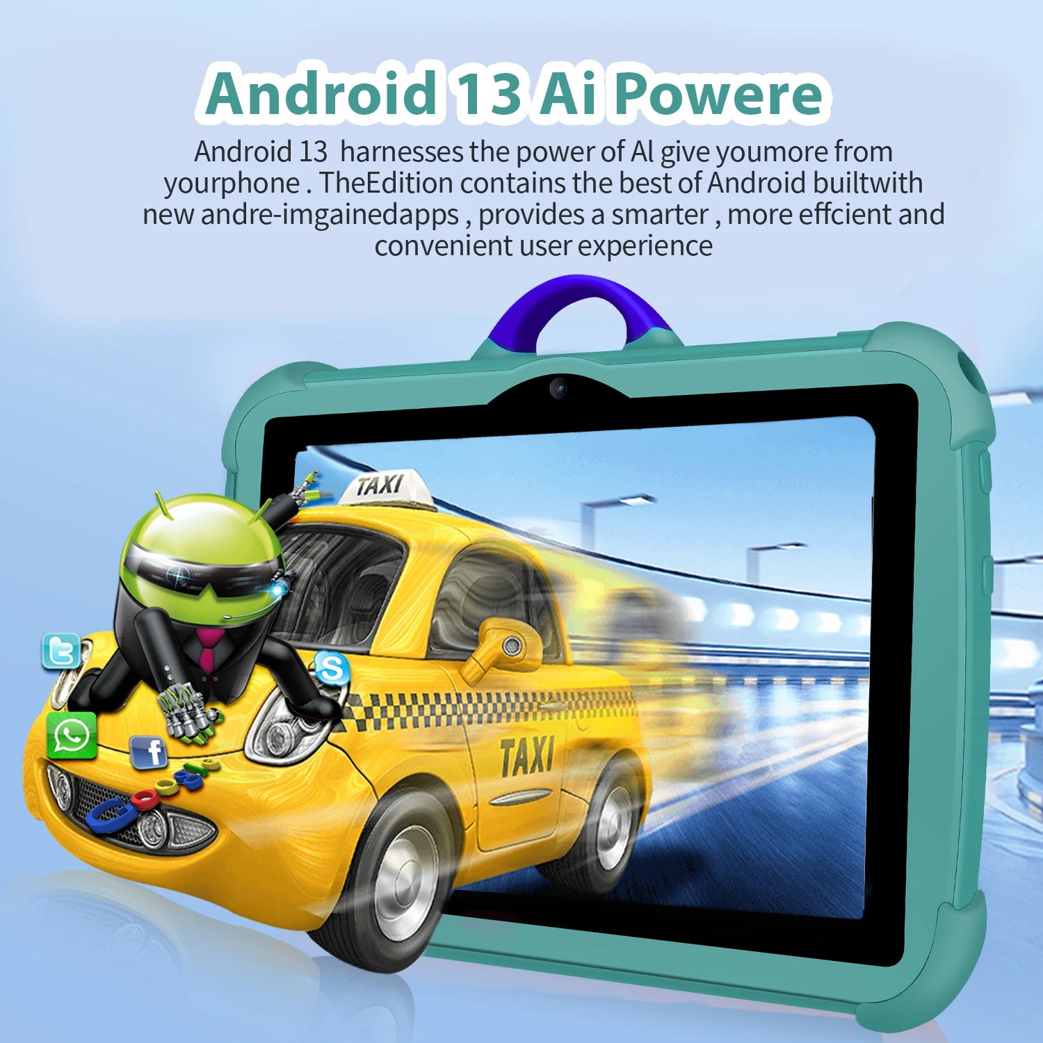 7 Zoll Kinder Tablet PC mit Android 13 Quad Core 4GB RAM 64GB ROM Lernspielzeug für Kinder Beliebter Günstiger Einfacher Design