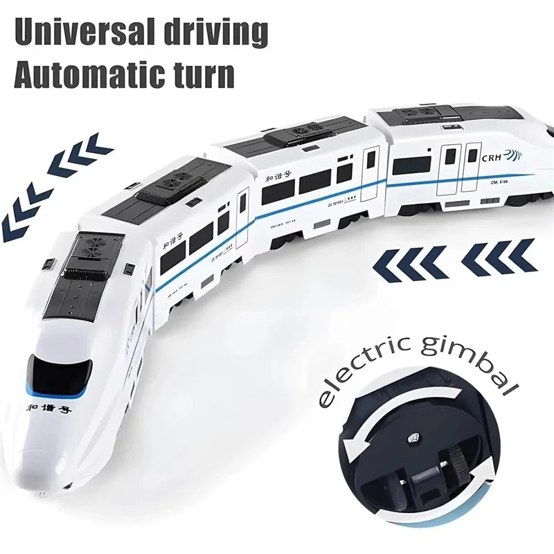 Kinder DIY Simulation Hochgeschwindigkeitszug Spielzeugauto Elektrische Sound-Licht Modellbahn Lernspielzeug für Jungen Mädchen Geschenk
