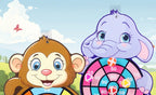 Tiere Dartscheibe Spiele für Kinder Montessori Ziel-Sportspiele Spielzeug mit 2 klebrigen Bällen Lernspiele für Kinder Jungen Mädchen