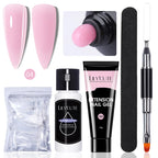 LILYCUTE 15ml Verlängerungsgel-Nagellack-Set Quick Nail Prolong mit Verlängerungsform-Nagelspitzen Acryl-Lösung Maniküre-Werkzeug-Kit