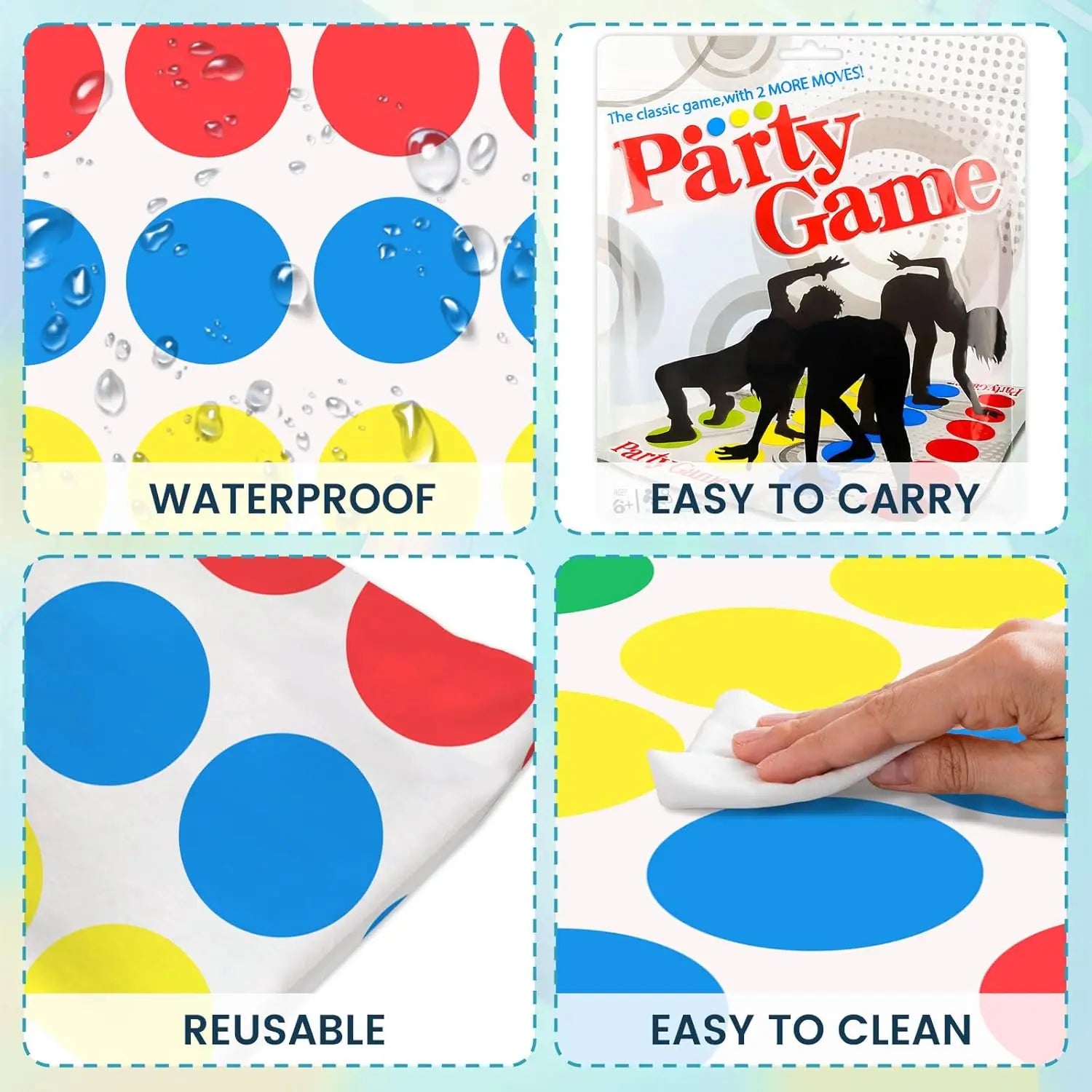 Twister Spiel Twister Lustiges Balance Familienspiel mit Drehscheibe Bodenmatte Bodenspiel Geschenk für Kinder Familiengeburtstagsfeier