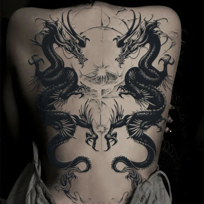 Magic Juice Tinte Wasserdichte Tattoo Aufkleber Große Größe Kräutersaft Temporäre Tattoos Männer Body Art Drache Tiger