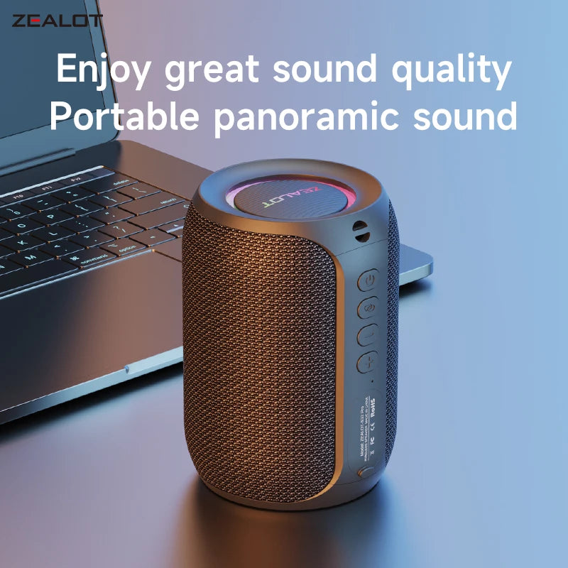 ZEALOT-S32PRO Tragbarer Bluetooth 5.2 Lautsprecher Outdoor Wasserdichter Kabelloser TWS Mini-Säulenlautsprecher Outdoor TF-Karten Boombox Zweitbild