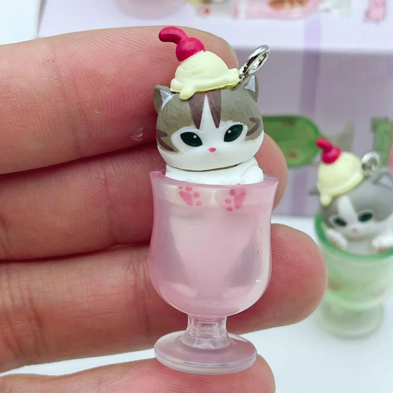 Auf Lager, neu: Mofusand Katze Pudding Kaltgetränk Anhänger Minifiguren Blind Box Anime Figuren Ornamente Puppen Geburtstags- und Weihnachtsgeschenke Spielzeug