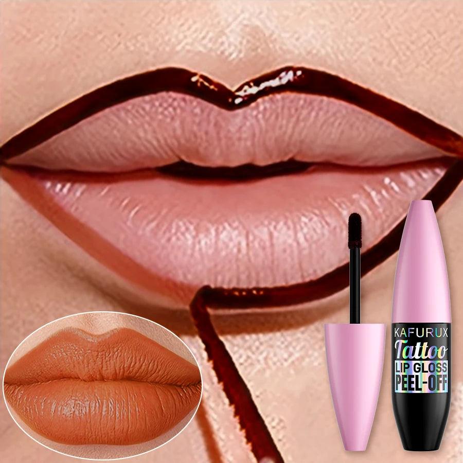 7 Farben Wasserdichtes Lip Tint zum Abziehen Lipliner Tattoo Lipgloss Lang Anhaltend Matt Rosa Rot Braun Kontur Make-up Lippenflecken Geschenk