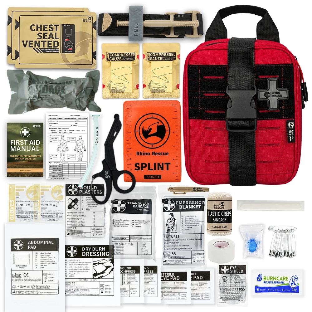 RHINO RESCUE-SE IFAK Trauma Erste-Hilfe-Set, taktische medizinische Tasche für Auto, Zuhause, Reisen, Wandern und Camping, Notfall-Überlebensausrüstung