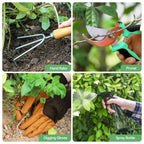 9-teiliges Garten-Jätwerkzeug-Set aus Edelstahl mit Holzgriff, Jäter