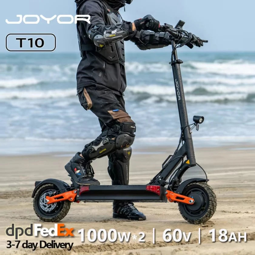 JOYOR T10 Faltbarer Elektroroller, Dualer 1000W Motor, 10 Zoll Offroad-E-Scooter für Erwachsene mit 60V 18Ah Akku Hauptbild
